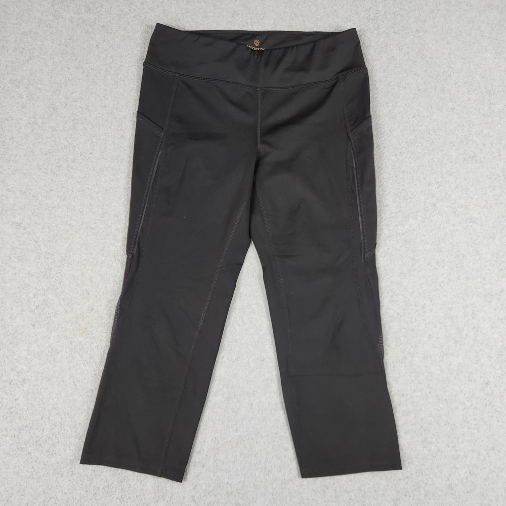 Tangerine Crop Active Leggings Womens M Black Base Layer High Waisted Athleisure